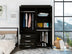 Black Velvet Mobile Armoire for Bedroom Storage - Minihomy