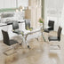 Modern Glass Dining Table with Silver Legs - 79" x 39" x 30" - Home & Office Use - Minihomy