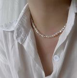 Pearl Baroque Sweater Chain Necklace