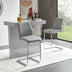 Modern Bar Stools Set of 2 - Light Grey PU Leather, Chrome Metal Frame, Restaurant & Home - Minihomy