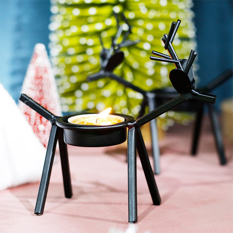 Christmas Deer Candlestick Creative Elk Bracket Candle Holder - Minihomy