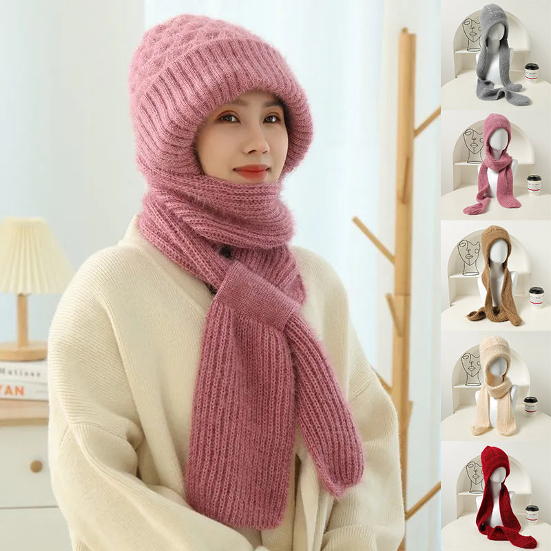 Women's Fleece-lined Scarf And Hat: Winter Warmth in Style