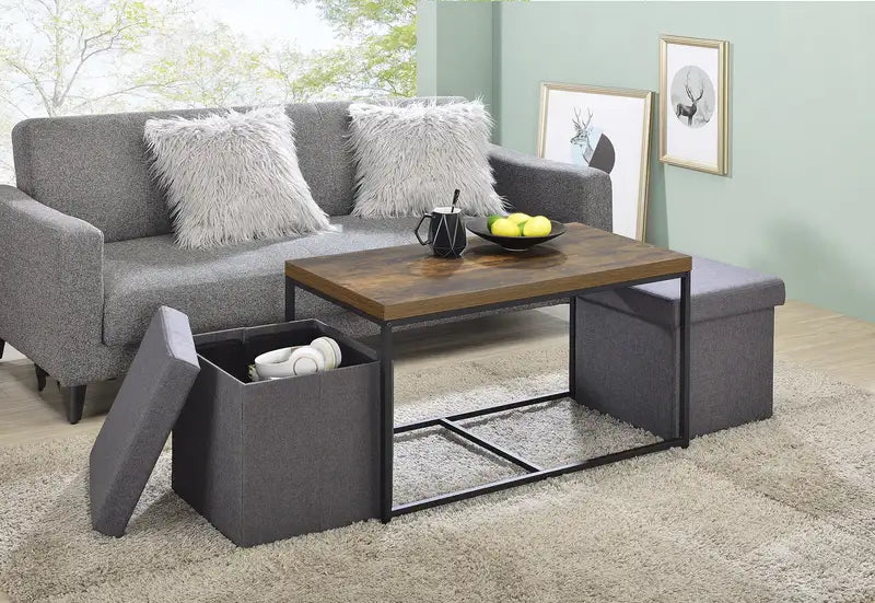 Murph 35" Weathered Oak Coffee Table Set (3 Pieces)