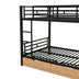 Full Size Metal Convertible Bunk Bed with 2 Drawers - Black - Minihomy