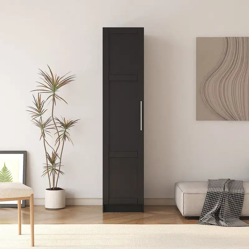 Black Stackable Wall Cabinet - 15.75"x15.75"x70.87"