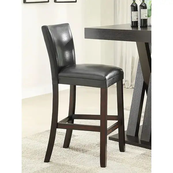 Bar Stools, Cappuccino & Black Set of 2, Counter Height