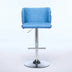 Blue Swivel Barstools Set of 2 - Adjustable Height, Chrome Base, Tufted PU Leather - Minihomy