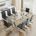 Modern Glass Dining Table with Silver Legs - 79" x 39" x 30" - Home & Office Use - Minihomy