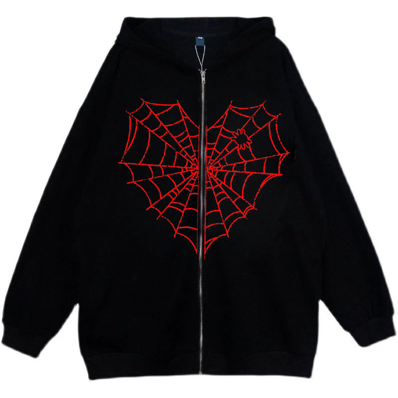 Hoodie Printed  Jacket Fleece Zip Sweatshirt