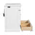 Pine Murphy Bed with Charging Station, Storage & Cube Cabinet - Full, White - Minihomy