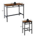 5 Piece Industrial Bar Table Set with High Stools - Rustic Brown, 43.31'' L x 23.62'' W x 35.43'' H - Minihomy