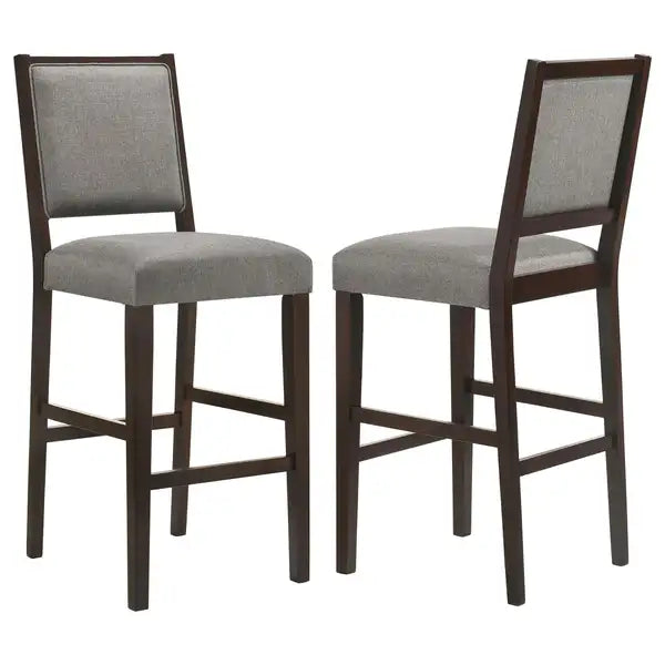 Grey & Espresso Footrest Stools (Set of 2)