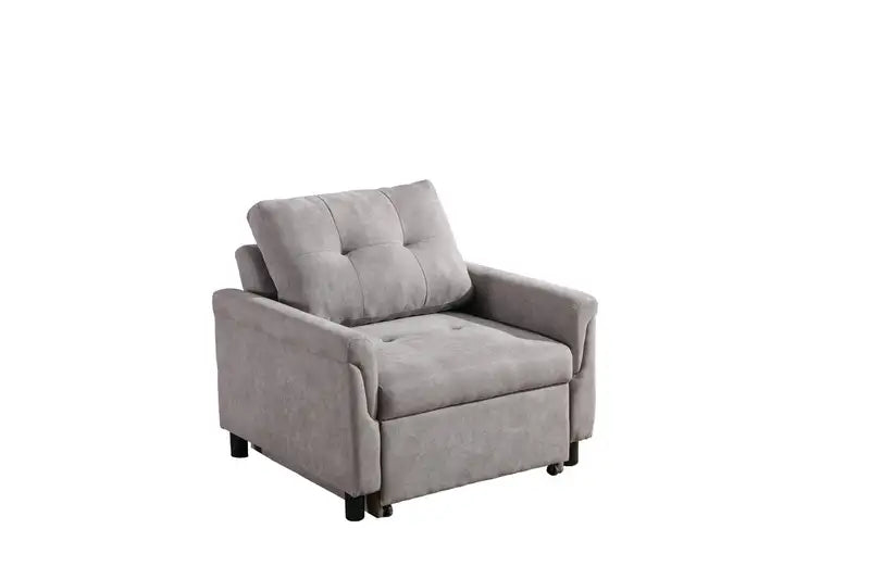 Hannah Gray Convertible Armchair, 35" Woven Fabric