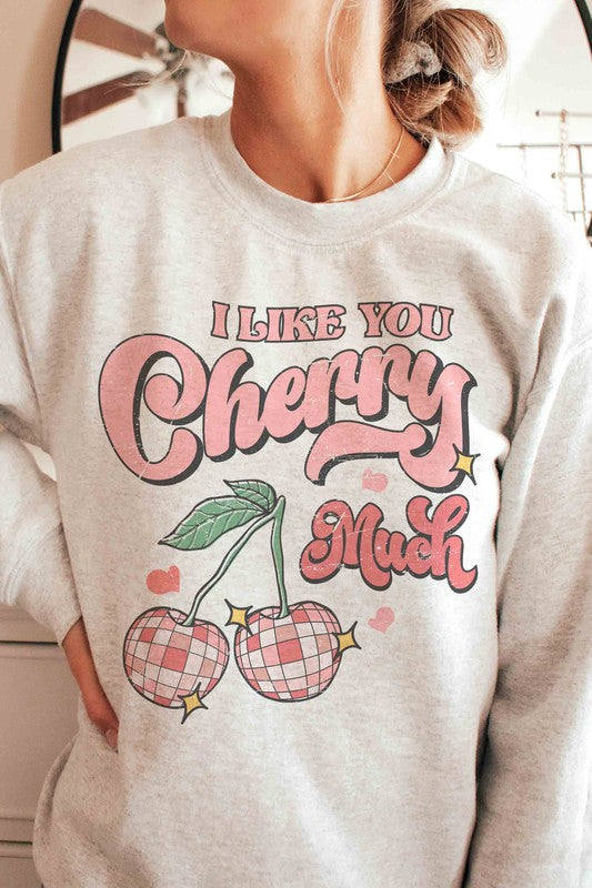 Plus Size - I Like You Cherry Much Sweatshirt