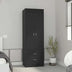 Armoire Tarento | 2 Drawer Black Wengue Finish Wardrobe - Minihomy