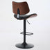 Black Leather Swivel Bar Stools, Mid Century Modern Adjustable Counter Height for Kitchen & Dining Room - 1 Chair - Minihomy