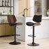 Black Leather Swivel Bar Stools, Mid Century Modern Adjustable Counter Height for Kitchen & Dining Room - 1 Chair - Minihomy