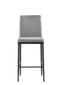 Modern Velvet Bar Stools with Metal Legs, Light Gray, 2-Piece Set - Minihomy