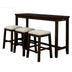 4-Piece Rustic Counter Height Dining Set with Stools & Socket - Brown - TOPMAX - Minihomy