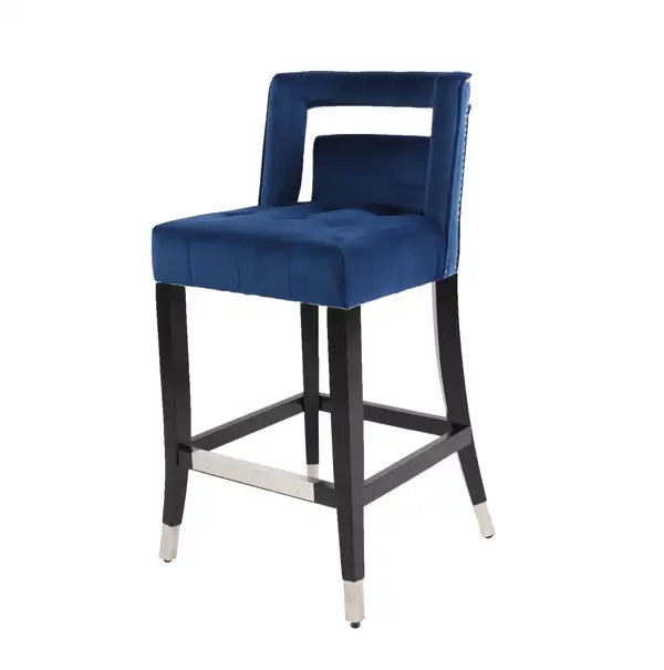 Suede Velvet Barstools with Nailheads - 26" Set of 2