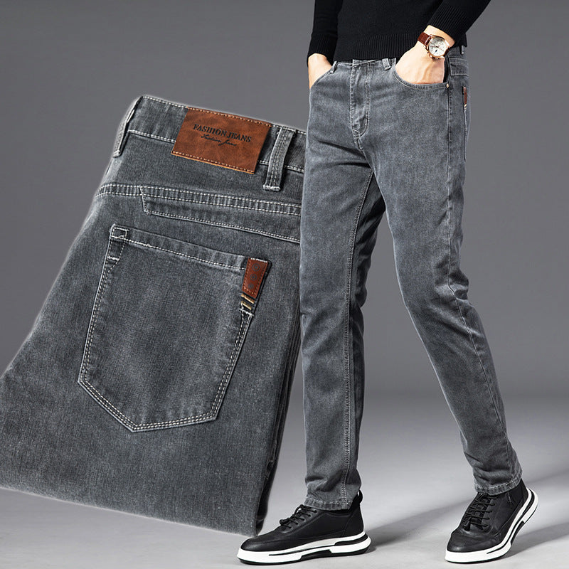 Smoky Gray Jeans Men's Loose Straight