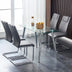 Modern Dining Chairs Set of 4, Faux Leather Padded Seat, Metal Legs, Grey - Minihomy