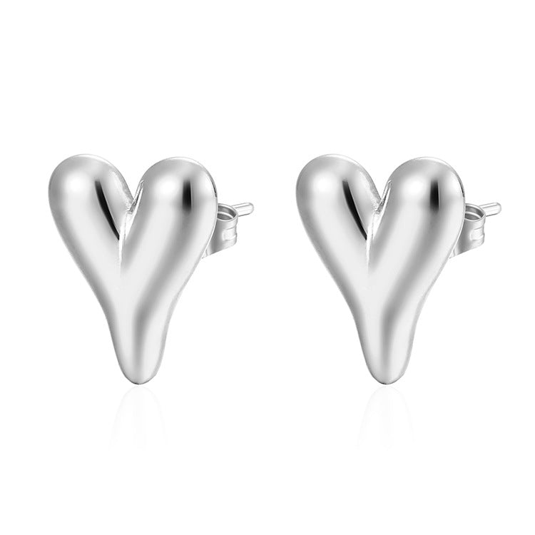 Retro Heart-shaped Necklace Stainless Steel Love Necklace For Women