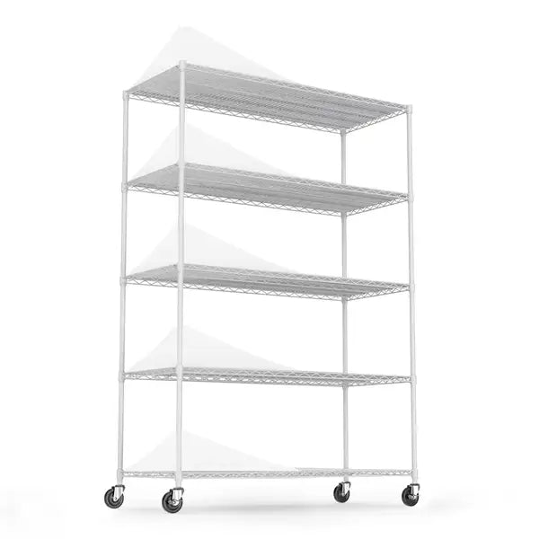 Heavy Duty 6000lb 5-Tier Adjustable Storage Rack with Wheels - 82"H x 48"W x 24"D