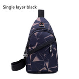 Print Sling Chest Bag For Men Crossbody Bag With Earphone Hole Design