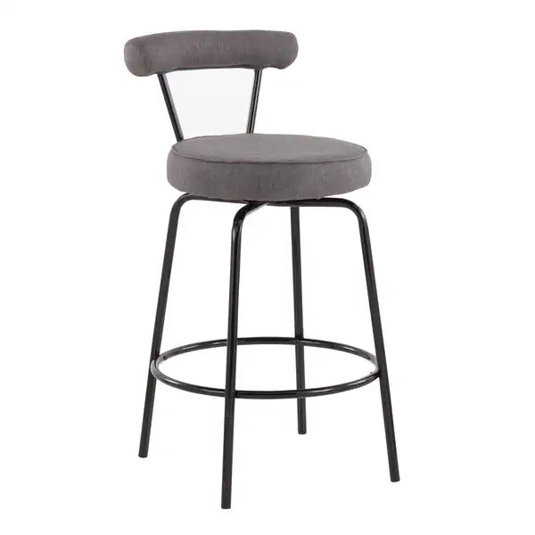 LumiSource Rhonda Black Steel Counter Stools - Set of 2