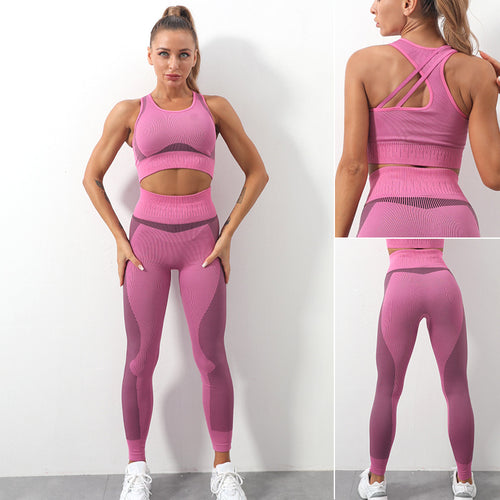 Running Gym Wear Seamless Bra Pants Yoga Set