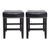 Black Leather Counter Stools (Set of 2), 26" Backless, Modern Design - Minihomy