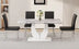 Modern White Marble Dining Table & Chair Set - Rectangular, Soft Cushions - F-1280 - Minihomy