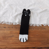 Women's Coral Fleece Cat Paw Pattern Thick Warm Socks