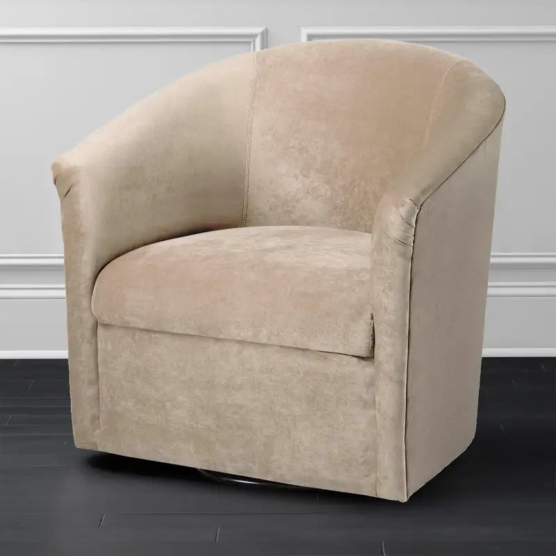 Eden Swivel Chair: Sand-Colored Relaxing Accent Chair