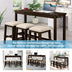 4-Piece Rustic Counter Height Dining Set with Stools & Socket - Brown - TOPMAX - Minihomy