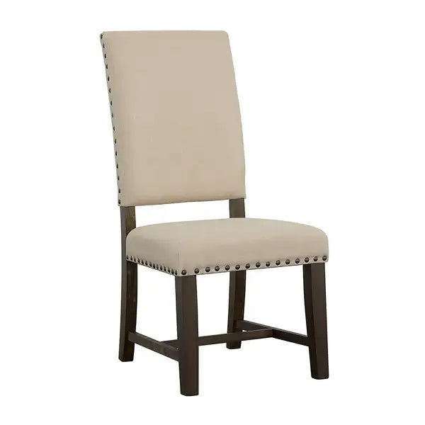 Beige & Black Upholstered Side Chairs (Set of 2) - Modern Dining Room Accent