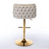 Beige Swivel Barstools, Adjustable Height, Tufted Back, Modern PU Upholstery, Set of 2 for Kitchen Island & Pub - Minihomy