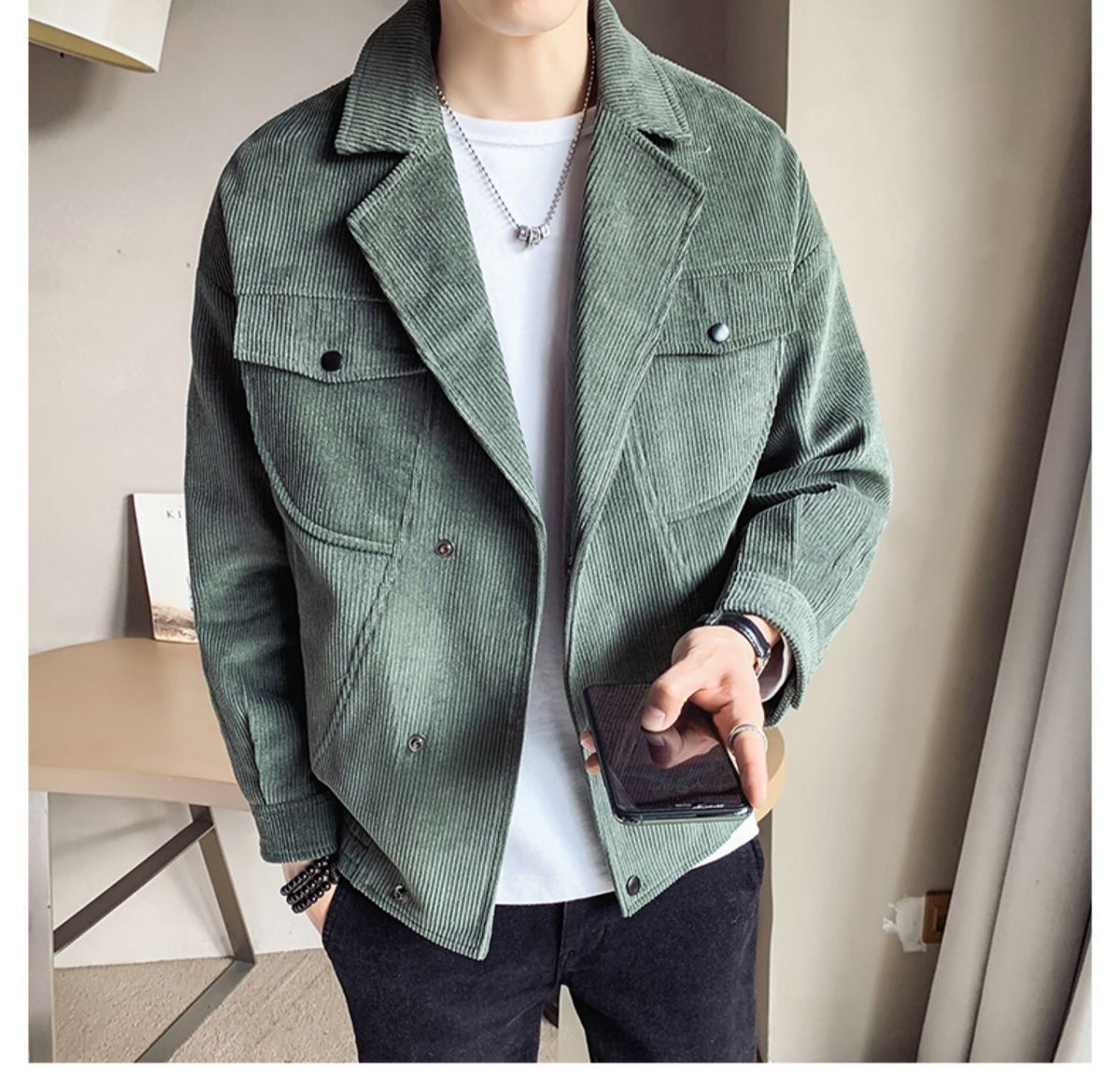 Corduroy Jacket Men's Spring And Autumn Jackets - Minihomy