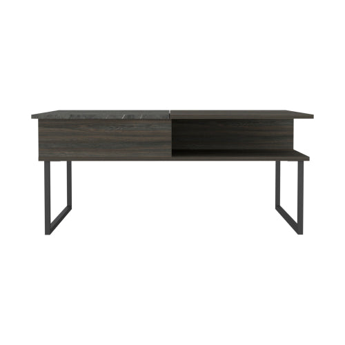 Armin Lift-Top Coffee Table with Shelf - Espresso/Onyx