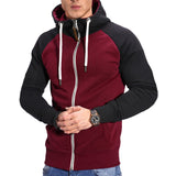 Men's Sports Fleece Cardigan Multicolor Hoodie