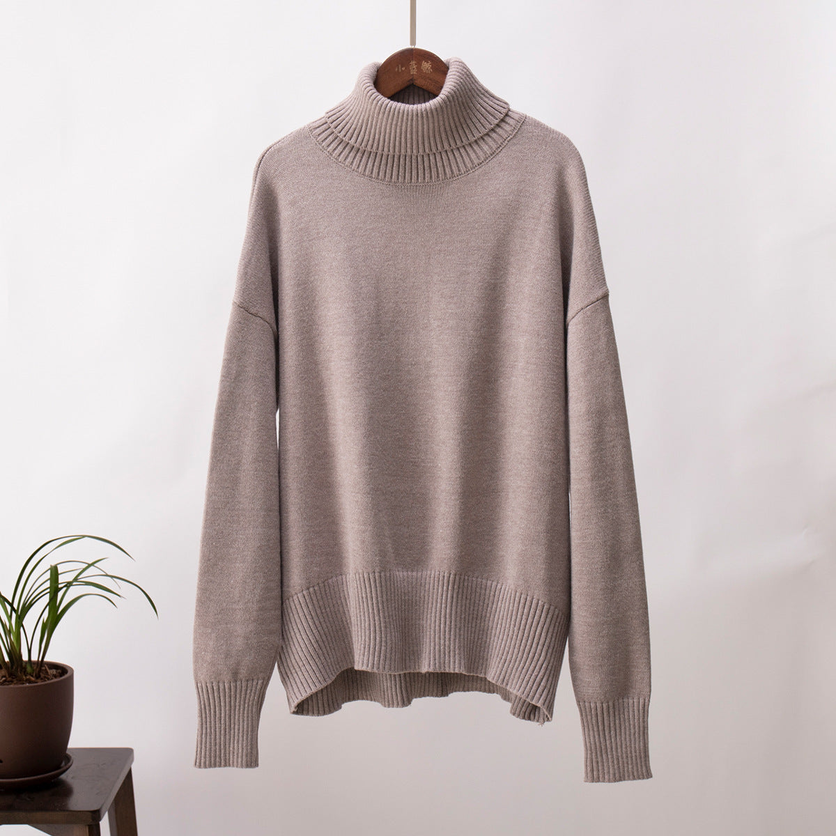 Women's All-match Solid Color Turtleneck Sweater