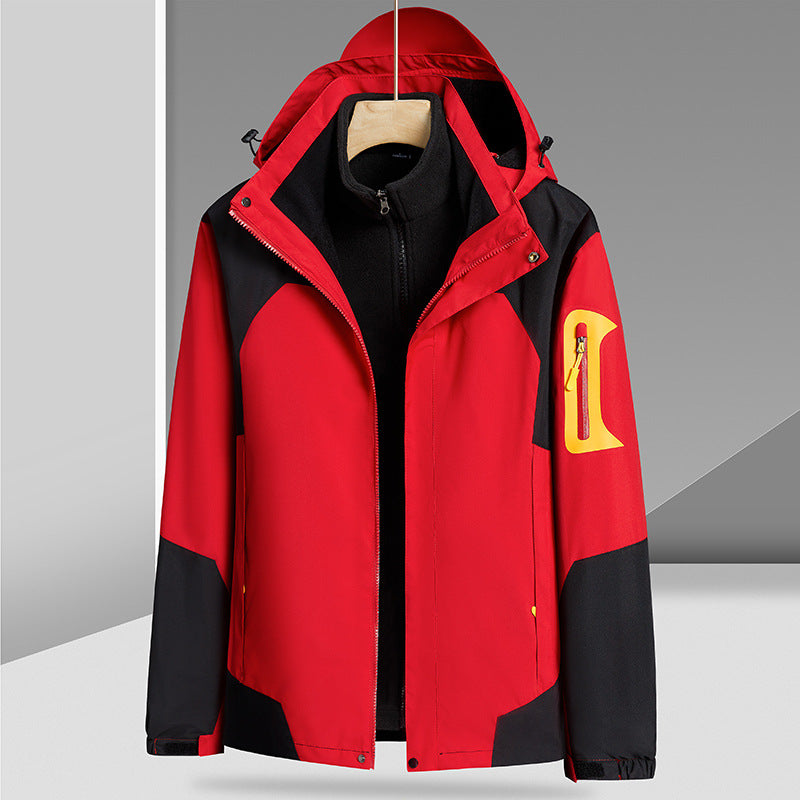 Three-in-One Removable Liner with Velvet Thickening Windproof Waterproof Jacket