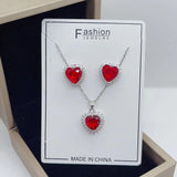 Chic Copper Micro Inlaid Zircon Peach Heart Fashion Simple Necklace