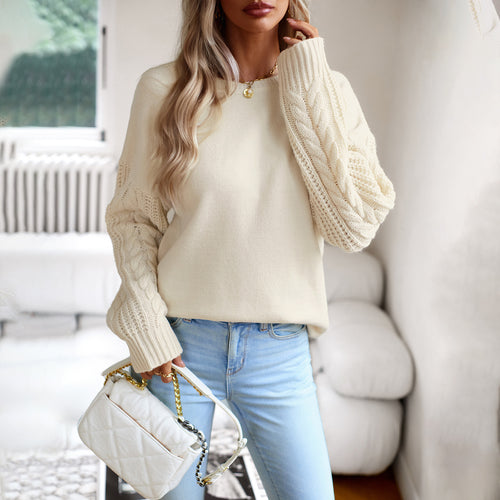 Women's Fashionable Simple Round Neck Sweater
