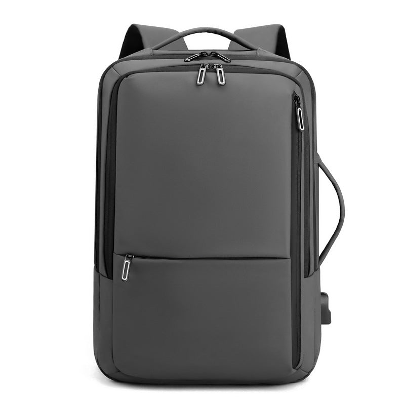 Men's Solid Color Business Lightweight Expansion Computer Backpack