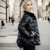 Bread Coat Female Glossy Stand-up Collar Down Cotton-padded Jacket