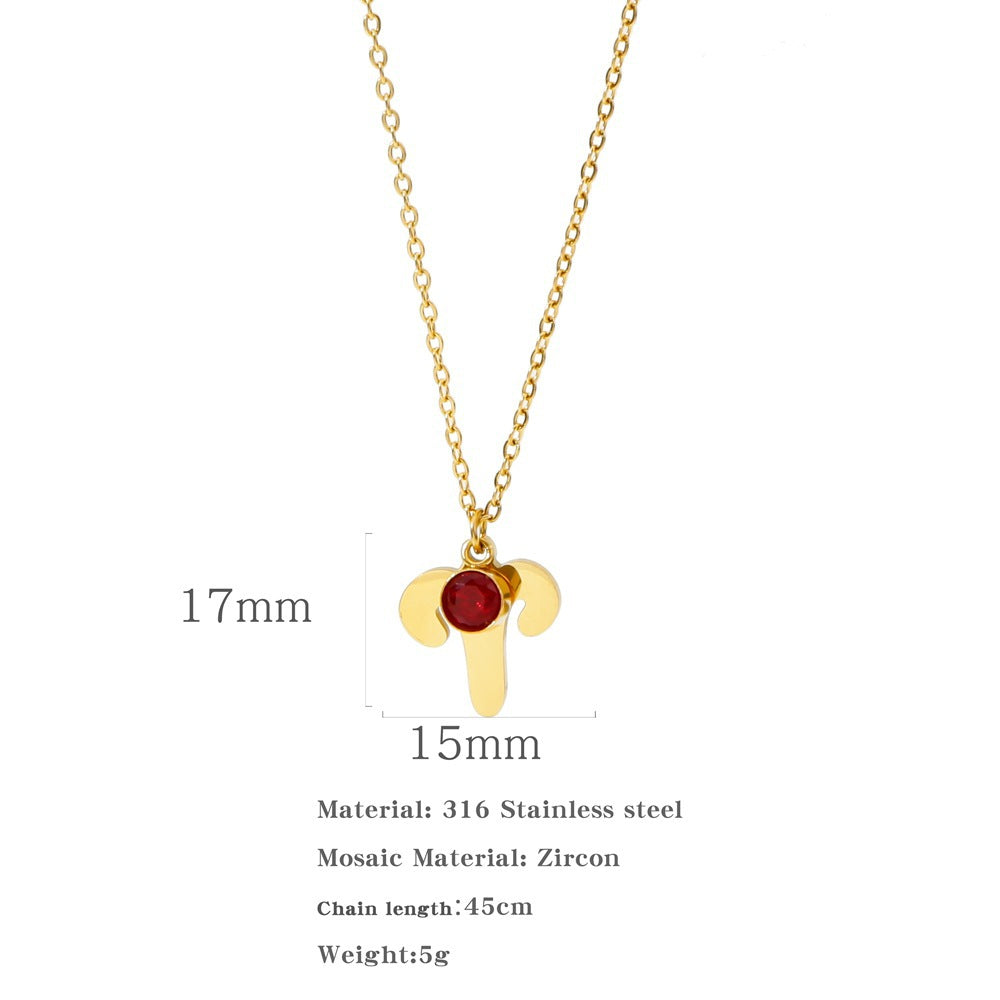 Necklace Stainless Steel Zircon Ornament: Adorn Yourself with Celestial Elegance