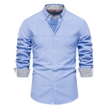 Men's Fashion Casual All-matching Solid Color Long-sleeved Top