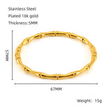 Fashion Bamboo Titanium Steel Bracelet Three Beads